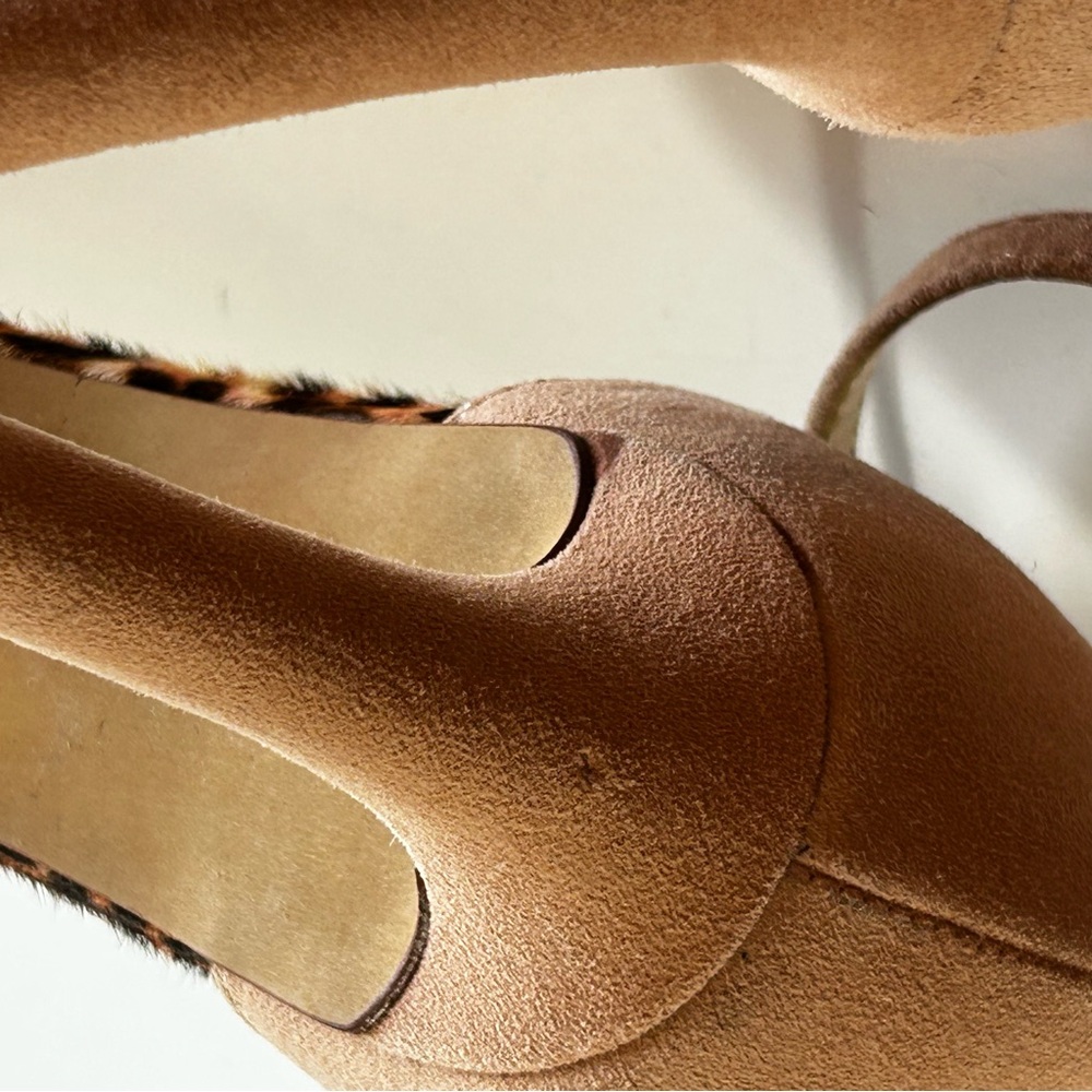 Vince Camuto NWOT Lauralie Real Cow Hair Fur Pump Sandals Leopard Size 7.5 - Picture 10 of 15